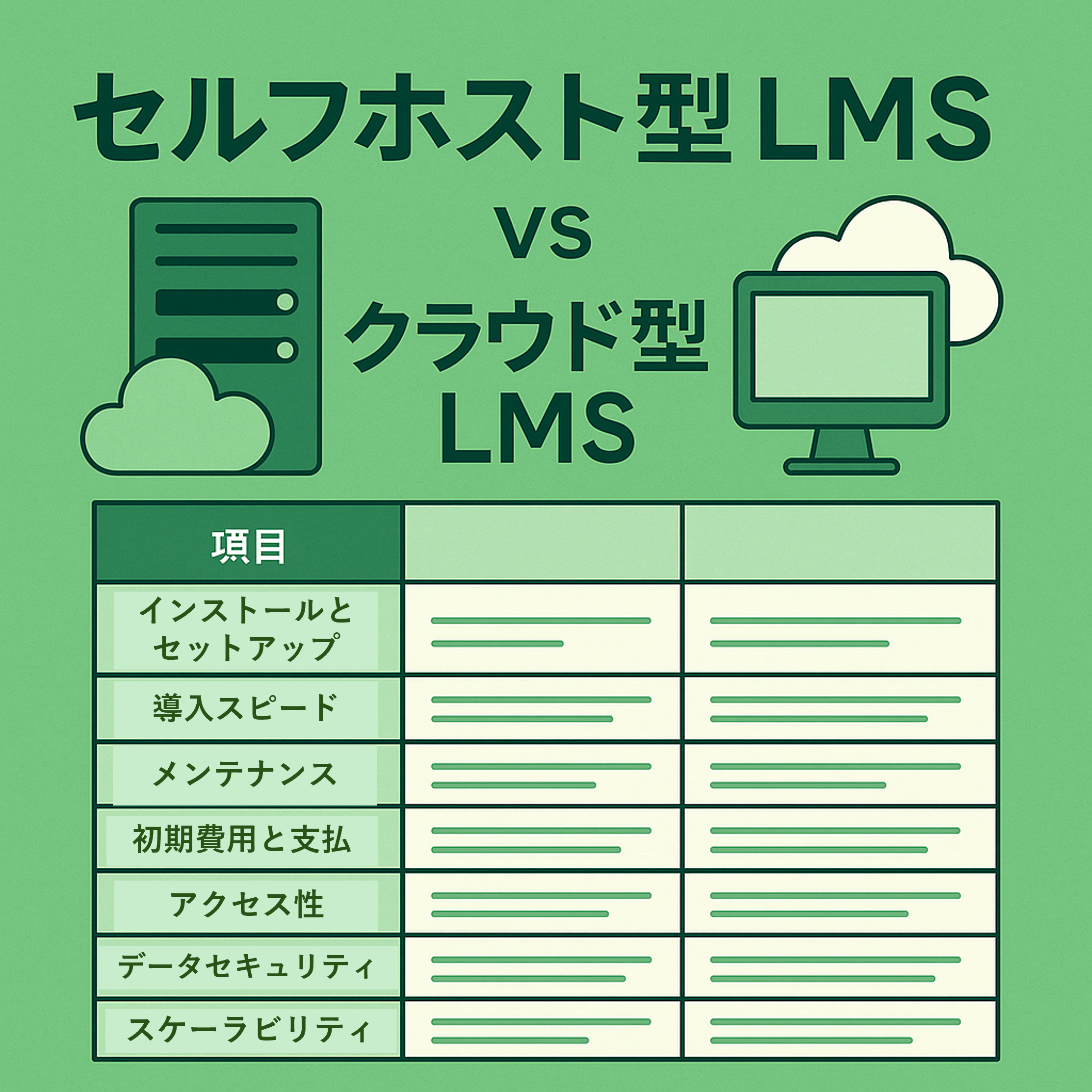 セルフホスト型LMS（オンプレミス）とは？クラウド型LMSとの違い、導入のメリット・デメリット、適した組織、コストやセキュリティ比較を徹底解説。iSpring Learnのオンプレミス対応についても紹介。LMS選定の参考にどうぞ。